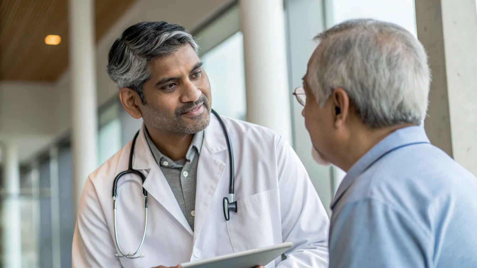 Cardiologist explaining treatment options to patient