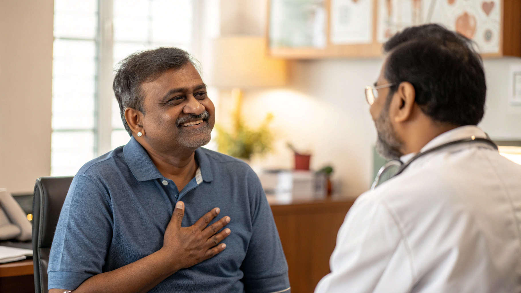 Patient consulting with cardiologist about atrial fibrillation