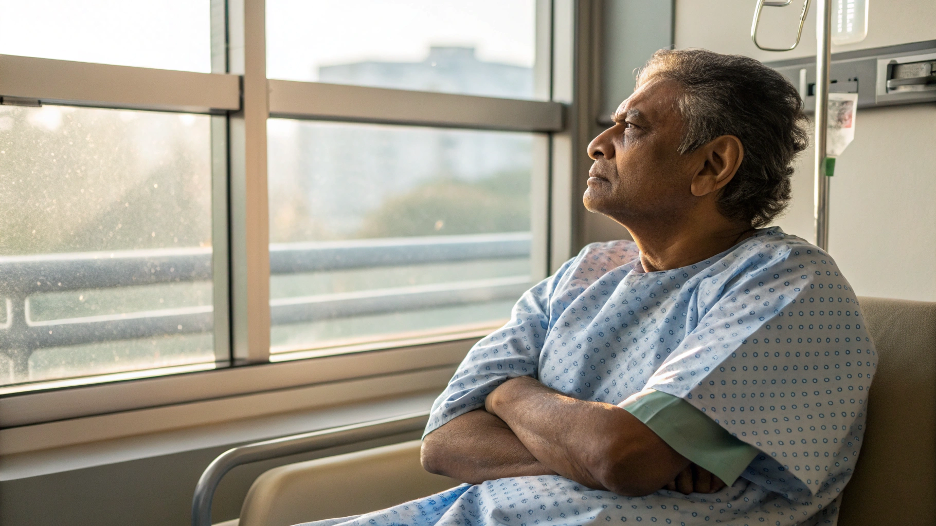 Patient with determined expression preparing for complex cardiac procedure