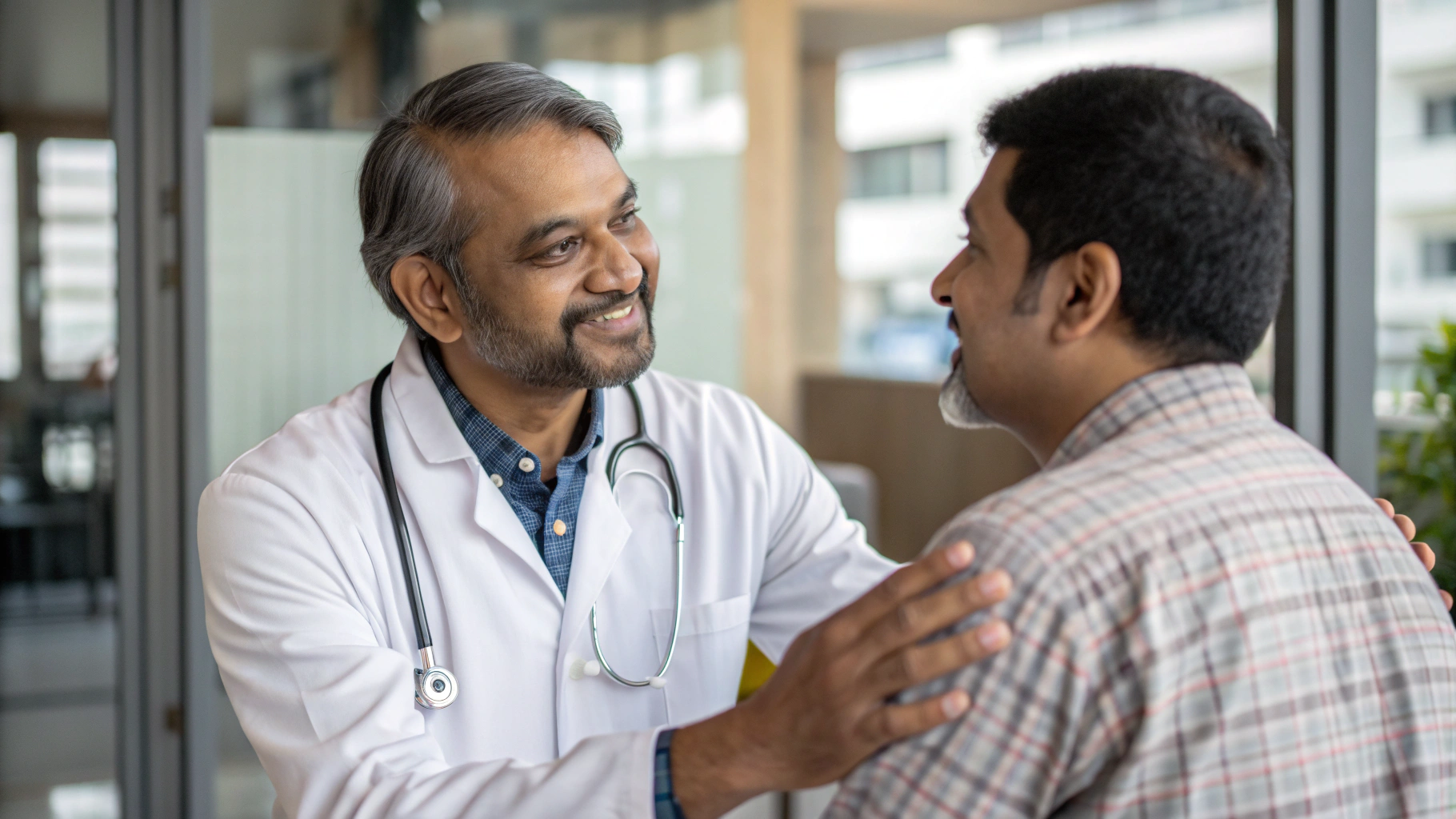 Cardiologist reassuring a patient about palpitations